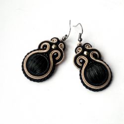 Kolczyki Czerń i Beż