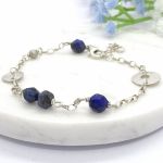Bransoletka srebrna z lapisem lazuli - Bransoletka srebrna z lapisem lazuli