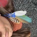 Szamańskie Kolczyki z piór boho hippie - Niebieski ptak