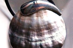 Muszla naturalna i srebro, duży wisior