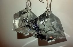 Mono - kolczyki z żywicy i srebra