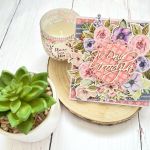 Kwiatowa, bardzo kolorowa kartka urodzinowa - urodzinowe kwiaty 3