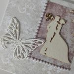 Kartka na na ślub Para Młoda z motylem - 