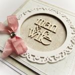 Man&Wife - kartka ślubna z różową kokardą - 