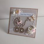 Kartka na Chrzest Święty w pudełeczku Wózeczek - Kartka na Chrzest Święty w pudełeczku Wózeczek