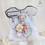 Kartka body na chrzest "Rose Bear" GOTOWA - 