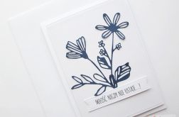 Kartka NA ŚLUB - granatowe kwiaty
