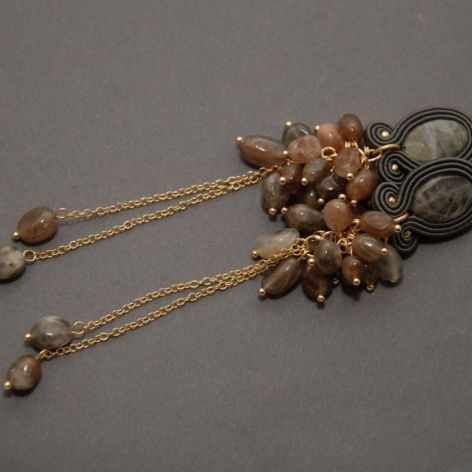 kolczyki lub klipsy sutasz z labradorytami i agatami