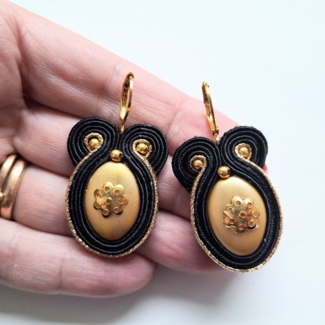 Gold&Black kolczyki sutasz