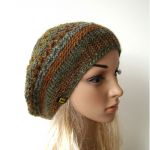 ażurowy beret - czapka w jesiennych barwach - 