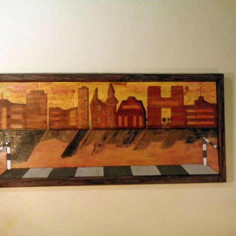 obraz malowano - wypalany "City from above"