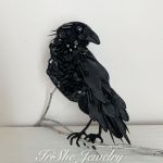Broszka Czarny Kruk, biżuteria autorska - 