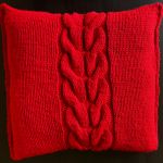  Poszewka robiona na drutach - kolor czerwony - 
