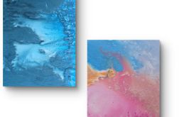 Kompozycja prac na plotnie 75x55x1 cm