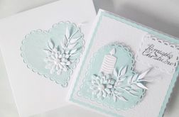 Kartka PAMIĄTKA CHRZTU z sercem