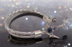 Bransoletka rzemykowa szara