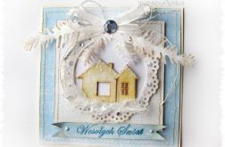Kartka świąteczna z domkami