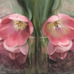 Obraz do salonu tulipany, 100 x 50, glamour