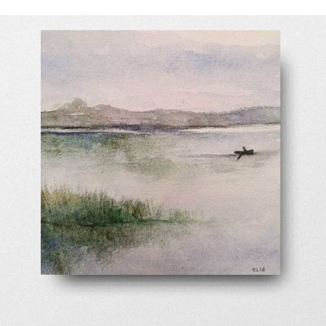 Morze-akwarela formatu 15/15 cm 