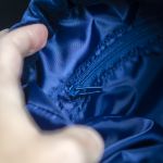 Granatowa listonoszka z kominem z weluru w figi handmade - 