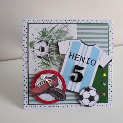 Personalizowana kartka piłkarska na urodziny piłka nożna 