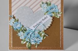 Kartka na Dzień Babci niebieskie kwiaty