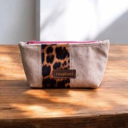 Welurowa kosmetyczka MIDI patchwork panterka