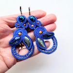 Cobalt Leaves kolczyki sutasz - 
