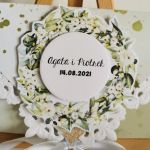 Kartka ślubna kopertowa kopertówka floral XVI personalizowana - napis