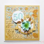 Kartka URODZINOWA z turkusowym kwiatkiem - Kartka Urodzinowa z turkusowym kwiatkiem