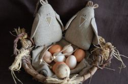 Lniane kurki zawieszki