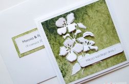 Kartka ŚLUBNA zielono-biała