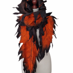 SZAL DAMSKI WEŁNIANY DŁUGI LIŚĆ - Szalik zimowy
