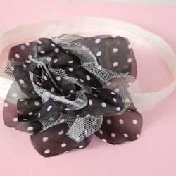 Retro opaska niemowlęca "Groszki z tiulem"