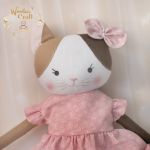 Kotek Bella przytulanka w sukience róż GOTOWA - 