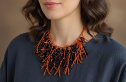 Naszyjnik Patyczaki Koralowy Naszyjnik "Deep Amber & Onyx"