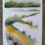 Pejzaż-akwarela formatu 25/15 cm  - 