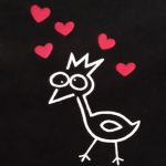 Koszulka ręcznie malowana kurka love unisex - Koszulka kurka in love
