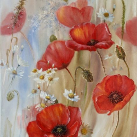 Letni Zapach, ręcznie malowany olejny