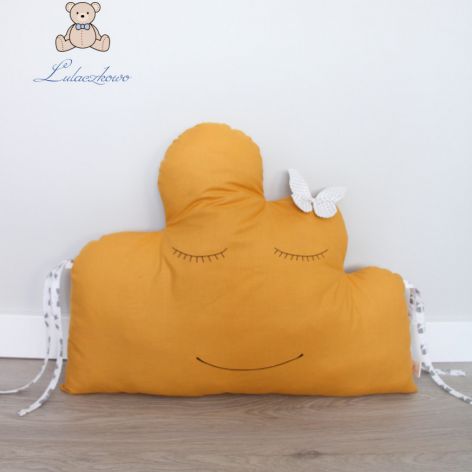 Poduszka dekoracyjna chmurka, musztardowa