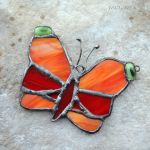 Motyl w pomarańczach - szklany motyl