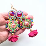 Sweet Rose kolczyki sutaszowe - 