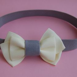 Opaska niemowlęca - Złamana biel z szarym