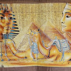 Papirus, Tutanchamon i Nefertiti, 65x90 cm, Oryginalny 100%, obraz, Egipt, papier papirusowy 18