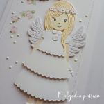 Kartka komunijna z aniołkiem dla dziewczynki - 