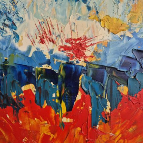 obraz olejny tam gdzie płonie lód