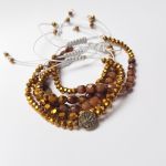 Bransoletka Boho Makrama Sznurek Gold - 