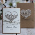 Oryginalna ślubna kartka rustykalna z kopertą - kartka na ślub z imionami