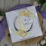 Kartka na ślub delikatna z kwiatami - Kartka handmade