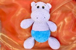 Szydełkowy Hipcio Amigurumi Fioletowy |Maskotka Handmade Zabawka Prezent